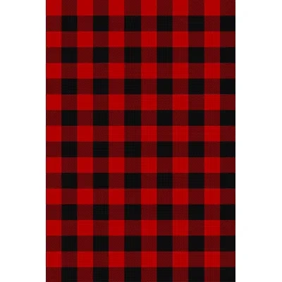 Mad Mats Plaid Black & Red Indoor/outdoor Area Rug - Uv Resistant, Reversible In Black;red