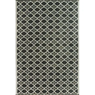Mad Mats Scotch Geometric Polypropylene Black Indoor/outdoor Area Rug