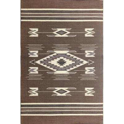 Mad Mats Southwestern Indoor / Outdoor Rug In Brown