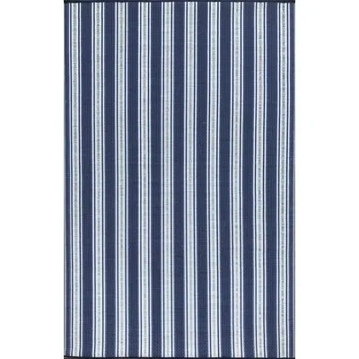 Mad Mats Striped Polypropylene Blue Indoor/outdoor Area Rug