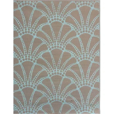 Mad Mats Tan/blue Area Rug In Blue;tan