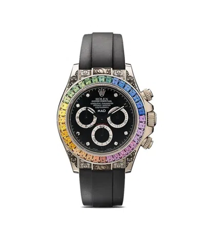 Mad Paris Customised Rolex Daytona Rainbow Engraved 40mm In Multi