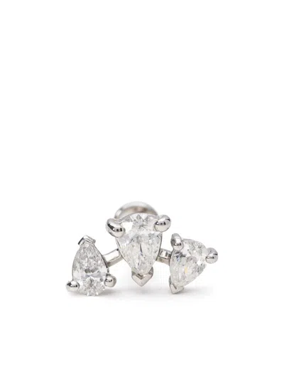 Mad Precious & Ethical 18k White Gold Diamond Stud Earring In Silver