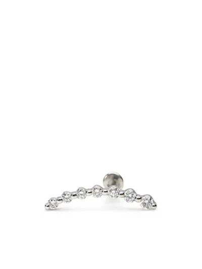 Mad Precious & Ethical 18kt White Gold Diamond Earring In Silver