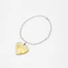 Mad Shoes Women's Gold / Silver Mad Cloud Sterling Silver Necklace With Statement Glass Heart Pendant Adorned 