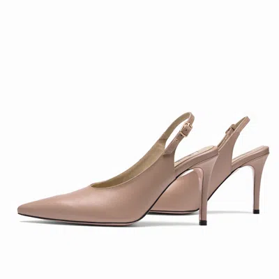 Mad Shoes Women's Neutrals The Yoko Slingback Stiletto In Nude Beige In Brown