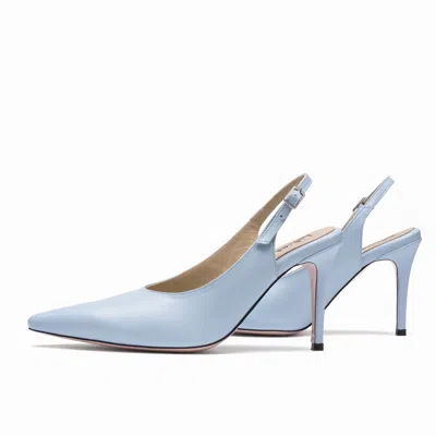 Mad Shoes Women's The Yoko Slingback Stiletto In Baby Blue Leather