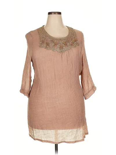 Pre-owned Mad Style 3/4 Sleeve Blouse In Brown