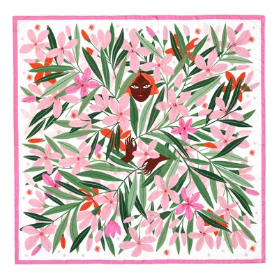 Madalina Andronic Women's Green / Pink / Purple Oleandro Extra Large Silk Scarf In Green/pink/purple
