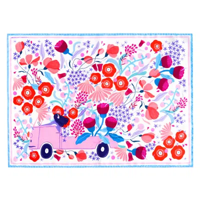 Madalina Andronic Women's Pink / Purple / Blue A Special Delivery Medium Silk Scarf In Multi