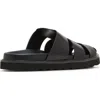 Madden Bandera Slide Sandal In Black Leather
