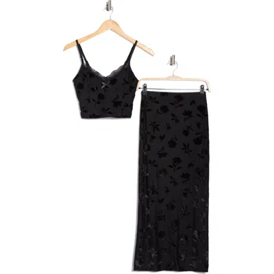 Madden Girl 2-piece Lace Cami & Midi Skirt Set In Black