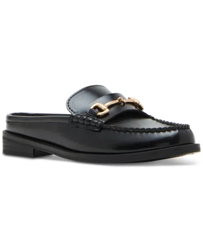 Madden Girl Addler-f Chain Bit Slip-on Mule Loafers In Black