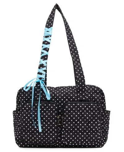 Madden Girl Addy Quilted Nylon Weekender In Black