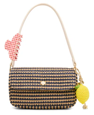Madden Girl Alanna Straw Small Shoulder Handbag In Brown