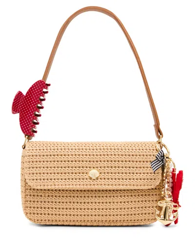Madden Girl Alanna Straw Small Shoulder Handbag In Nude
