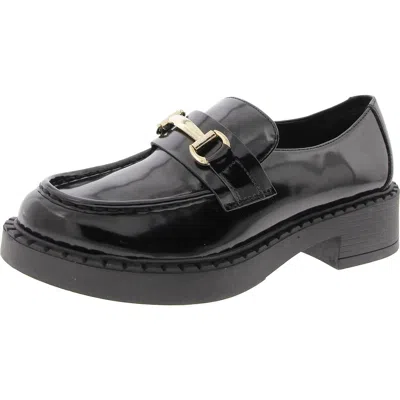 Madden Girl Ambrose B Womens Faux Leather Embellished Loafers In Black