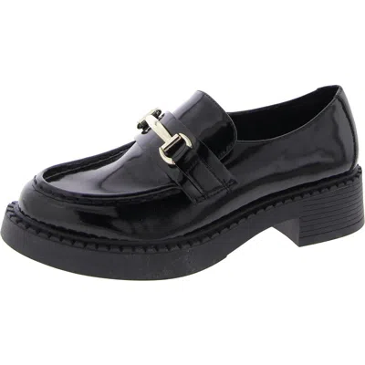 Madden Girl Ambrosee Womens Embellished Block Heel Loafers In Black