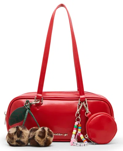 Madden Girl Andarna Crinkle Zipper Shoulder Bag In Red