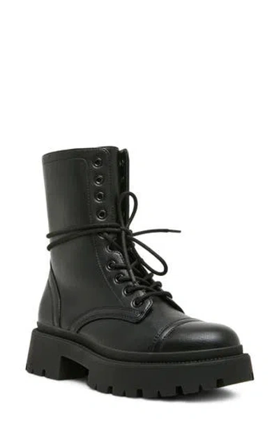 Madden Girl Ariella Lace-up Combat Boot In Black