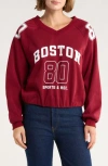 Madden Girl Athletic Bubble Hem Sweatshirt In Red