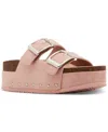 Madden Girl Babes Double-strap Flatform Footbed Sandals In Rose