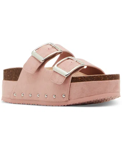 Madden Girl Babes Double-strap Flatform Footbed Sandals In Rose