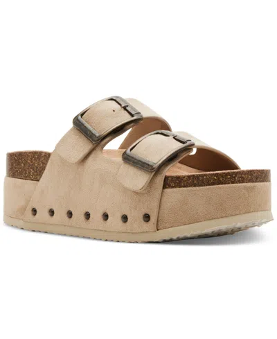 Madden Girl Babes Double-strap Flatform Footbed Sandals In Taupe
