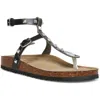 Madden Girl Barnaby Womens Faux Leather Studded Footbed Sandals In Black