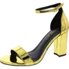 Madden Girl Bella Two-piece Block Heel Sandals In Gold