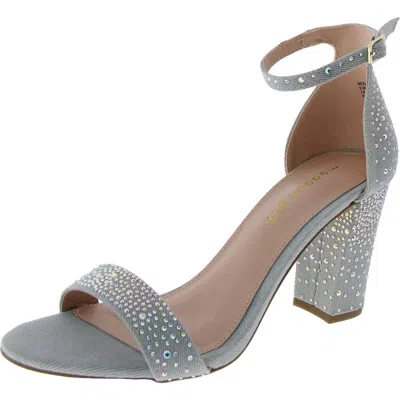 Madden Girl Beella Womens Denim Rhinestone Heels In Blue