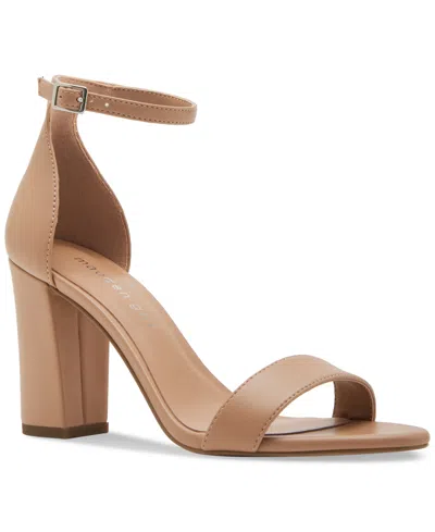 Madden Girl Bella Two-piece Block Heel Sandals In Cafe Smooth