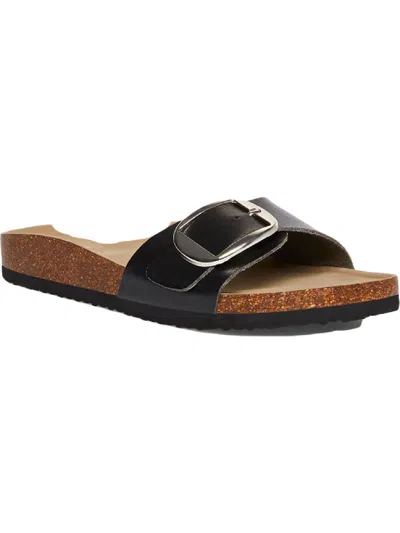 Madden Girl Blinkk Womens Faux Leather Platform Slide Sandals In Black
