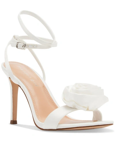 Madden Girl Blooming Rosette Stiletto Dress Sandals In Ivory