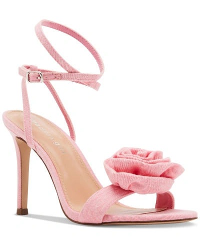 Madden Girl Blooming Rosette Stiletto Dress Sandals In Pink