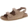 Madden Girl Bradley Womens Faux Leather Adjustable Footbed Sandals In Animal Print