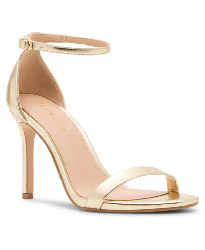 Madden Girl Brazen Two-piece Stiletto Dress Sandals In Gold
