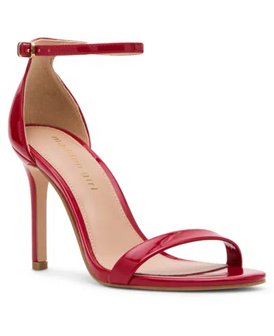 Madden Girl Brazen Two-piece Stiletto Dress Sandals In Red