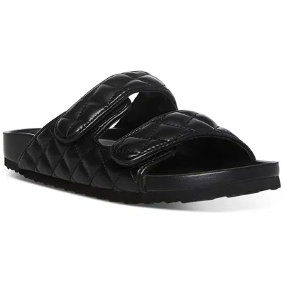 Madden Girl Bria Womens Faux Leather Slip-on Slide Sandals In Black