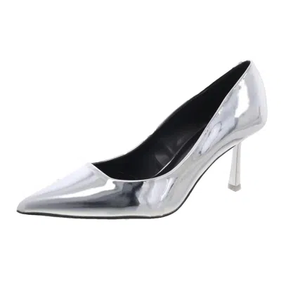 Madden Girl Brynnn Womens Patent Padded Insole Pumps In Silver