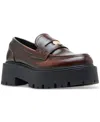 Madden Girl Calistaa Platform Lug Sole Penny Loafers In Brown Ruboff