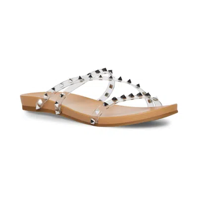 Madden Girl Candy Womens Faux Leather Studded Slide Sandals In Multi