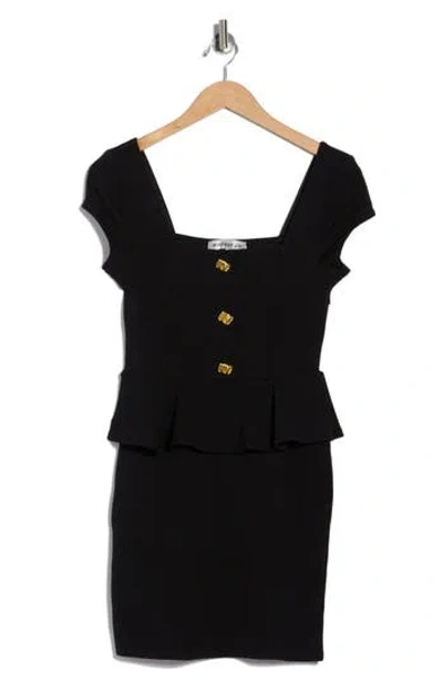 Madden Girl Cap Sleeve Peplum Minidress In Black