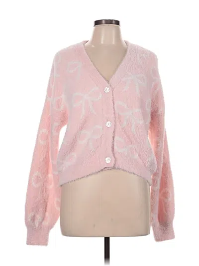 Pre-owned Madden Girl Cardigan Sweater In Pink