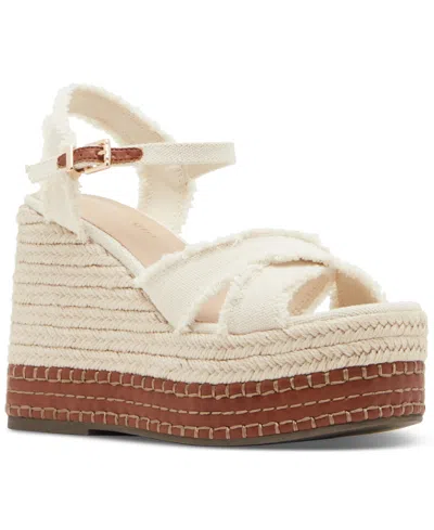 Madden Girl Carlotta Platform Espadrille Wedge Sandals In Natural Canvas