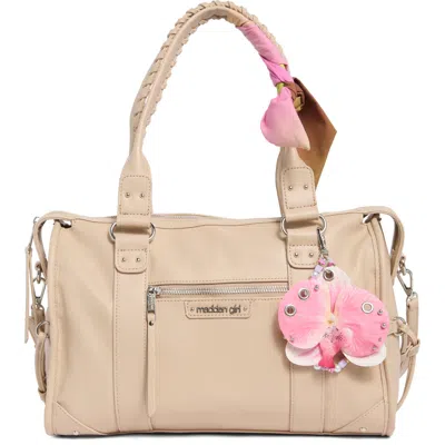 Madden Girl Charm Trim Bowler Bag In Brown