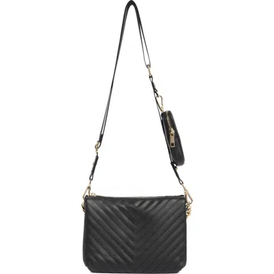 Madden Girl Chevron Quilted Crossbody Bag In Black