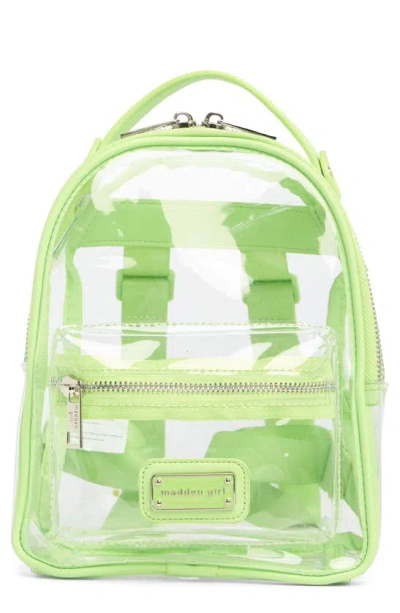 Madden Girl Clear Vinyl Mini Backpack In Green