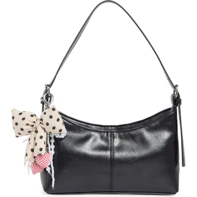 Madden Girl Crinkle Faux Leather Shoulder Bag In Black