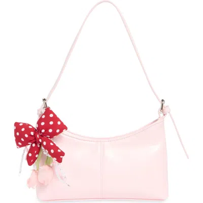 Madden Girl Crinkle Faux Leather Shoulder Bag In Pink